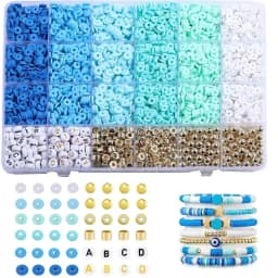 SHU YU 14400/4200/2400pcs Assorted Polymer Clay Beads Kit for DIY Jewelry Making-Handmade Craft for Bracelet, Necklace, Earrings