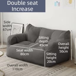 2 Person Bean Bag Sofas Relaxing Soft Lazy Puffs Sofa Living Room Comfortable Backrest Chair Portable Sleeping Sofas Furniture