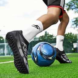 Cost-effective TF Football Boots PU Blend Upper Dense Rubber Stud Anti-slip Durable Budget Turf Football Footwear