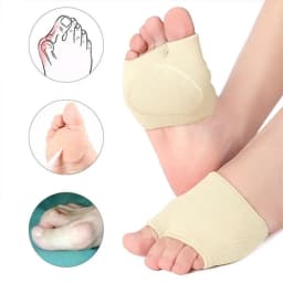 2pcs Silicone Metatarsal Sleeve Pads Half Toe Bunion Sole Forefoot Gel Pads Cushion Half Sock Prevent Calluses Blisters Insoles