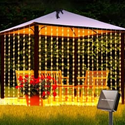 300Leds Solar Curtain String Light Outdoor Waterfall Garland Fairy Lights Garden Halloween Christmas Decoration Holiday Lighting