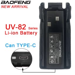 Baofeng Walkie Talkie uv82 Battery Type-C Rechargable Batterior for Baofeng 8D Two Way CB Radio USB Battery Wireless set