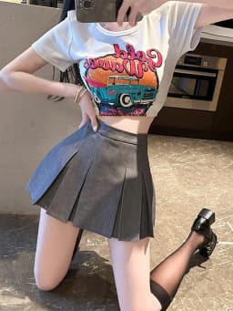 Grey High Waist A-Line Skirt Women's Summer New Style Sexy Short Skirt Slimming Half-length Pants Suit Office Commute