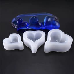 3D Heart Shape Silicone Mold Resin Epoxy Keychain Pendants Mould Soap Candle Molds For DIY Jewelry Making Accessories