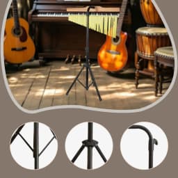 Bar Chimes Stand Professional Anti Slip Height Adjustable Musical Percussion Accessory for Stage Performance Practice Studio