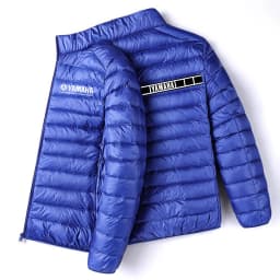 Men Yamaha Racing Graphic Light Puffer Jacket Stand Collar Zip Up Warm Motorcycle Biker Windproof Coat Winter Casual Outerwear