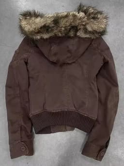 Autumn Winter Vintage Windproof Hooded Jacket Lambswool Lining Warm Zipper Hoodie Women Cotton Brown Zipper Jackets Y2k Coat