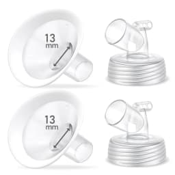 2 Packs Flange Set, Updated Soft Rim Shield and Wide Mouth Base Connector Pump Parts for Spectra S2 S1 9 Plus Breast Pump