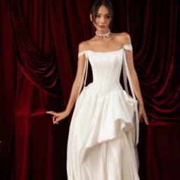 Eightree White A-Line Wedding Dresses Off The Shoulder Ruffled Satin Bridal Dress Princess Wedding Ball Prom Gowns Customized