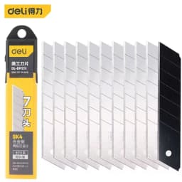 Deli 10Pcs Utility Knife Blades, Snap off Knife Blades for Retractable Box Cutters and Knife, Stainless Steel Blade Refill Set