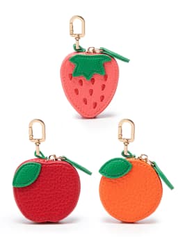 Fashion Personality Red Cherry Shape Fruit Pendant Coin Purse Mini Cute Keychain PU Leather Bag Pendant Small Bag Gift for Girls