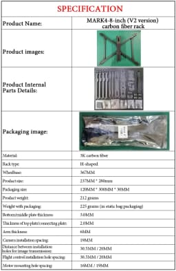 MARK V2 8/9/10inch 3K Carbon Fiber H-Type FPV Drone Frame Kit 367/387/427mm Wheelbase For Freestyle FPV Racing Drone