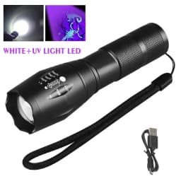 395nm LED UV Flashlight Type C Rechargeable Zoom Torch Light for Ink Dryer Money Fluorescer Detector UV Oil Curing Purple Light