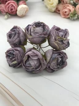 6 Piece of Simulation DIY Garland Forest Headdress European Tea Bud, Hot Edge Retro Rose Silk Flower Bud Decoration Material
