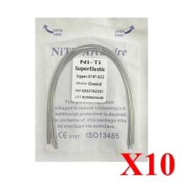 10pack AG Dental Arch Wires Orthodontic Super Elastic NITI Round Rectangle Archwire Lower/Upper 012/014/016/018/020/16x16/16x22