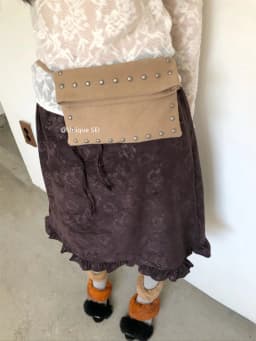 Retro Street Style Dark Rose Print Half-length A-line Skirt Versatile High-waisted Casual Floral Edged Mid-length Slimming Skirt
