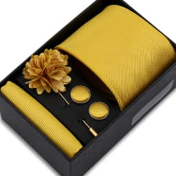 Top Quality Solid Color Ties Hanky Cufflinks Brooch Set Elegant Jacquard Necktie For Men Business Wedding In Gift Box Gravatas