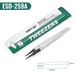 1Pc Anti-Static High Quality ESD Tweezers Replaceable Tweezers Tips Stainless Steel Body Carbon Fiber Conductive Plastic Tweezer