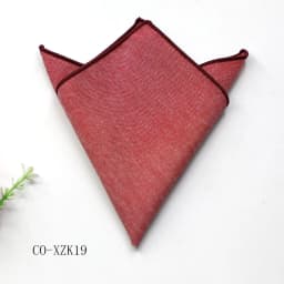 Solid Striped Brown Pocket Square 23CM Cotton Men's Suit Handkerchief Groom Host Hanky Wedding Party Chest Tie Suit Accessories