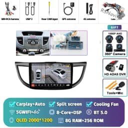 Android 16 Carplay Auto Car Radio Multimedia Player For Honda CRV CR-V 2012-2016 WIFI+4G DSP Autoradio Stereo 2din Head Unit