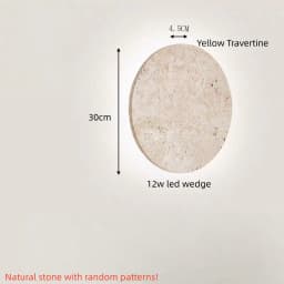 IWHD Nordic Modern LED Wall Lights Living Dining Room Bar Yellow Travertine Interior Home Decor Creatvie Bedside Lamp Lamparas