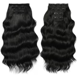 Bio Body Wave Clip In Hair Extensions 22 Inches 4 pcs/lot 220g Soft Natural Heat Resistant Fiber Clip In Synthetic Hair