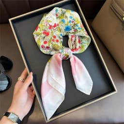 2025 New Yellow Lemon Print Square Silk Scarf for Women 70*70cm Neck Ties Fashion Decorate Neckerchief Female Hijab Bag Ribbions