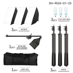 SH 50x70CM Photography Softbox Lighting Kits Professional Continuous Light System Equipment For Photo Studio