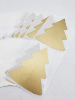 Gold Christmas Tree SCRATCH OFF Stickers Paper For Christmas Gift/Reward/Coupon/Surprise Postcard