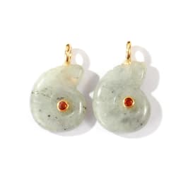 2pcs Charms Ocean Conch/ Sea Snail Multicolor Stone Brass 18K Gold Plated Pendants DIY Necklace Earrings Jewelry Making26mmx21mm