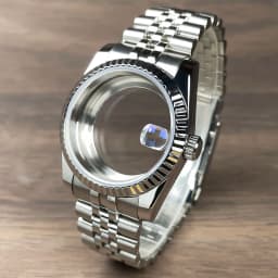 36mm/39mm Fluted Bezel NH35 Case For SK DJ Replacemet Part Sapphire Glass Stainless Steel Fit Nh35 Nh36 Movement Watch Case NH35
