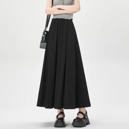Solid Color Suit Skirt High Waist Medium Length Pleated Skirt Fashionable Versatile A-line Umbrella Skirt Spring Summer New