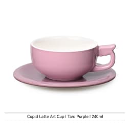 MUVNA 240ml Ceramic Latte Art Cup Embossed Coffee Cup With Saucer Thick Rim Wing Handle Barista Cappuccino Espresso Cup