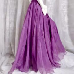 720 Degrees Gold Silk Chiffon 8 Meters Full Skirt Women's Beach Holiday High-Waisted Slim Summer Bright Silk Chiffon Dance Skirt
