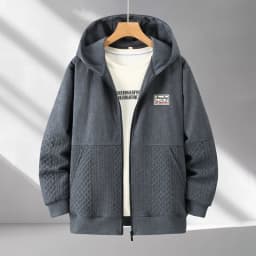 Spring Autumn Plus Size Hooded Cardigan Sweatshirt for Men Trendy Brand Minimalist Loose-fit Style Patchwork Ideal 170kg 12XL