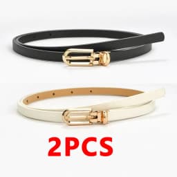 PU Leather Women Thin Belt Simple Solid Color Versatile Pin Buckle Thin Belt Dress Decoration Women Designer Belts NXD00