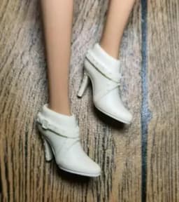 High heels Doll flat feet shoes white boots gifts accessories for your 1/6 Barb dolls TpQ88