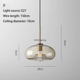 Art Industrial Retro E27 Glass Pendant Light Nordic Loft Chandelier Kitchen Restaurant Minimalist Hanging Lamp Suspension LED