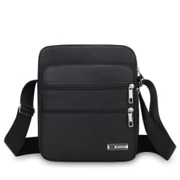 Men's PU Leather Shoulder Bag Large Capacity Casual Business Crossbody Bag Messenger Bag Gift
