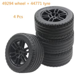 Buildings Blocks 49294 Wheel 56mm D. x 34mm High-Tech Racing Medium 6 Pin Holes For 44771 Tyre 68.8 x 36mm Collections MOC Set