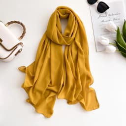 2025 New Elegant Modest Women Bubble Chiffon Solid Color Muslim Head Scarf Ladies Shawl and Wrap Female Foulard Hijab Stoles