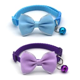 Cat Collar Solid Color Bowknot Puppy Chihuahua Collars with Bell Adjustable Safety Buckle Cats Bow Tie Pets Accessories