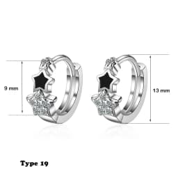 Geometric Tiny Hoop Earrings For Women Micro Crystal Zircon Star Flower Heart Huggie Small Classic Earring Piercing Jewelry Gift