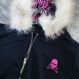 Goth High Street Y2K Black Fur Collar Zipper Sweatshirt Hoodie Women Sweatshirt Harajuku Letter Print Slim Coat Winter Clothes