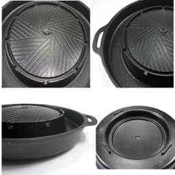 KOSUN Grill Pan Non-stick Barbecue Tray Egg Cheese Round Divider Grilling Plate Meat Steak Cooker for Gas and Induction Stove