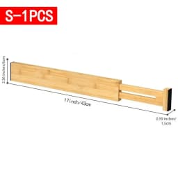 1/2/4Pcs Bamboo Drawer Dividers Organizers Adjustable Expandable Spring Loaded Drawer Separators for Kitchen Bedroom Dresser