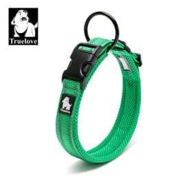 Truelove Adjustable Mesh Padded Pet Collar Bright Reflective Nylon Dog Collar Durable Heavy Duty for All Breed Weather TLC5011