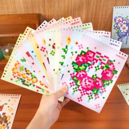 JIAMEI 20sheets Bean Workshop Series Kawaii Cartoon Pixel Collar Sticker Book Creative Handmade Scrapbook Stationery Stickers