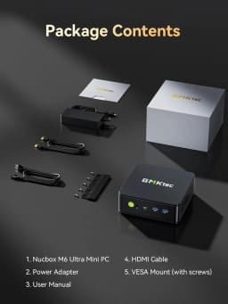 GMKtec M6 Ultra Mini PC AMD Ryzen 5 7640HS DDR5 M.2 NVMe SSD Windows 11 Pro WiFi 6E BT5.2 2.5G LAN for Gaming Office