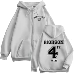 Wing Leader Xaden Riorson Zip Up Hoodie Basgiath War College Fourth Wing Fans Coats Sweatshirt Men Women Casual Oversized Hooded